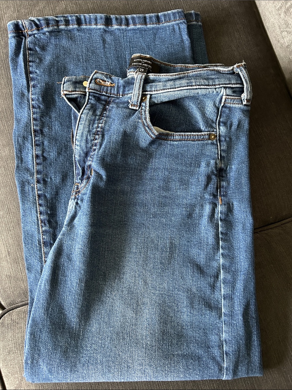 Classic Wide Leg Blue Denim Jeans